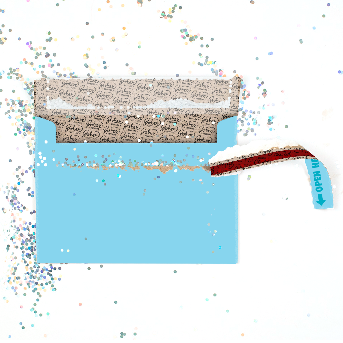 Glitter Trap Blue Envelope - Gift Delivery