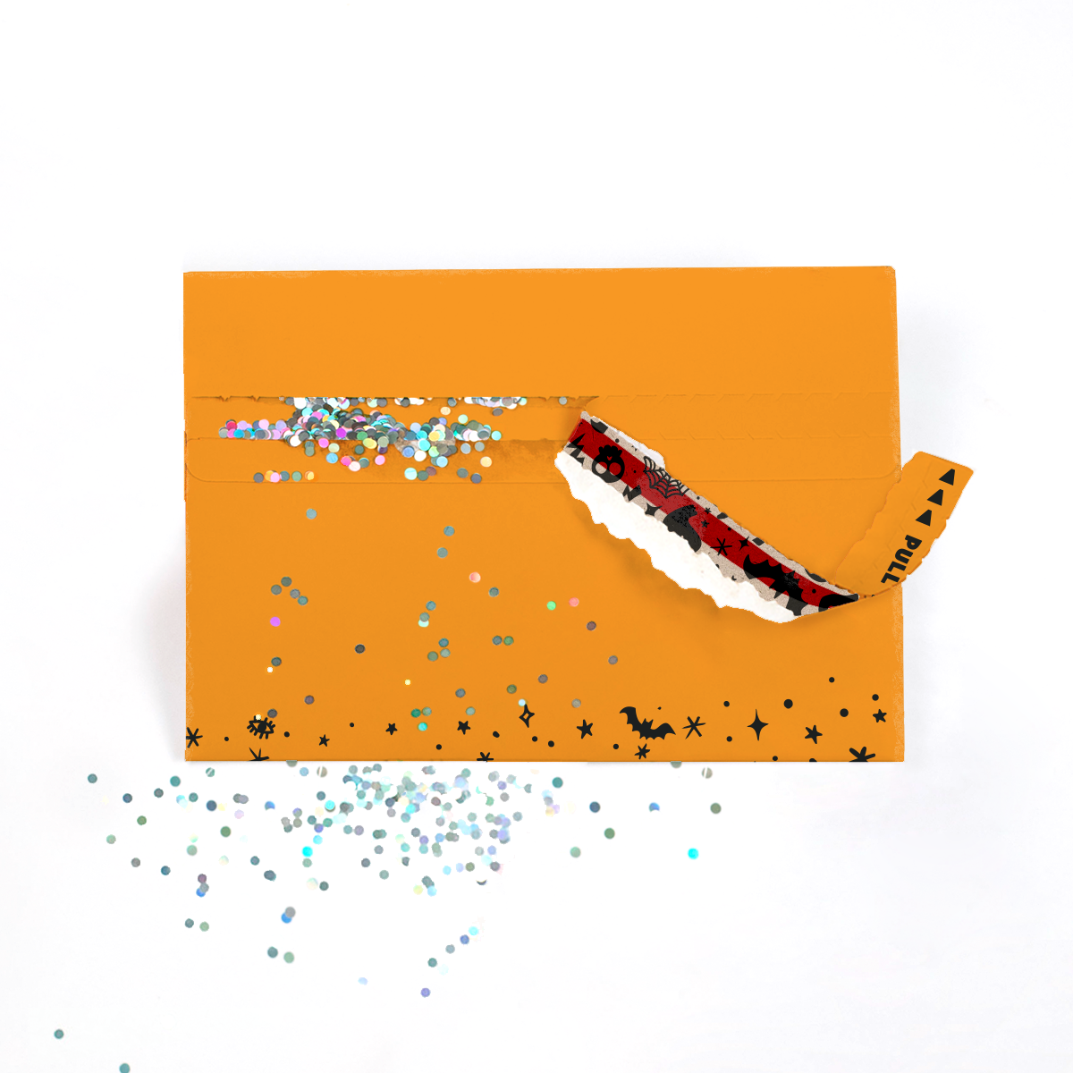 Glitter Trap Orange Halloween Envelope - Gift Delivery