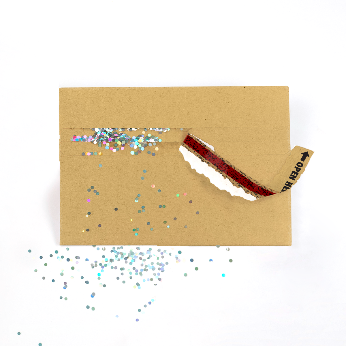 Glitter Trap Kraft Envelope - Gift Delivery