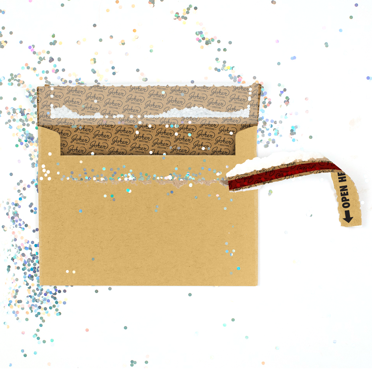 Glitter Trap Kraft Envelope - Gift Delivery