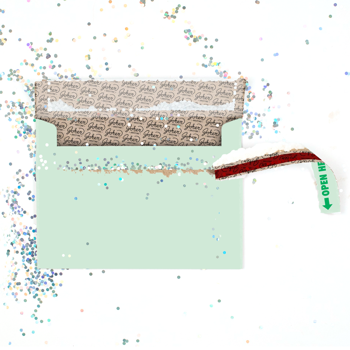 Glitter Trap Mint Envelope - Gift Delivery