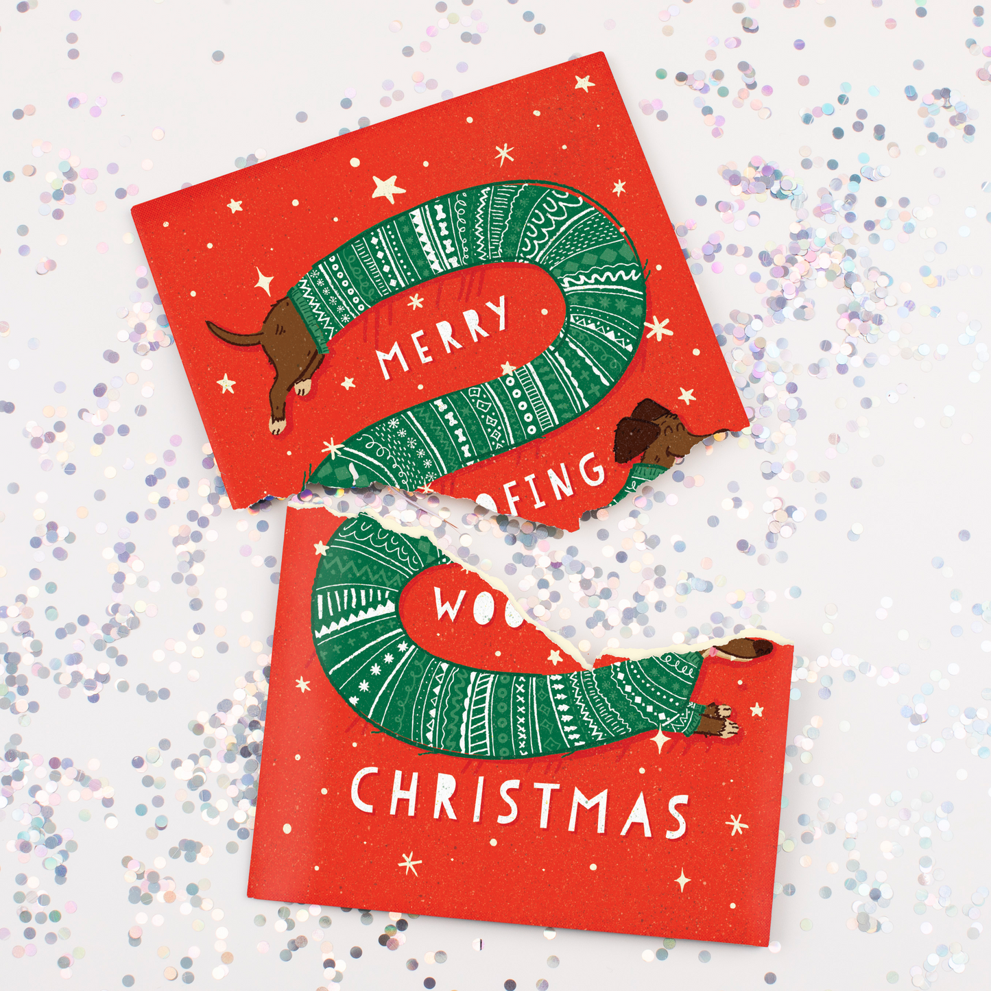 Endless Woofing Christmas Card - Gift Delivery