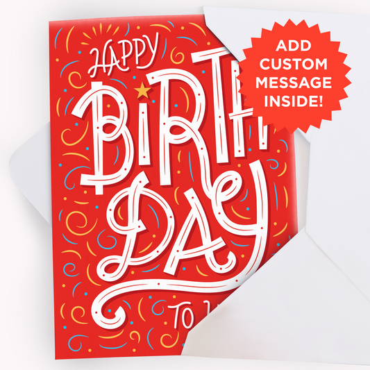 Endless Red Birthday Card - Gift Delivery