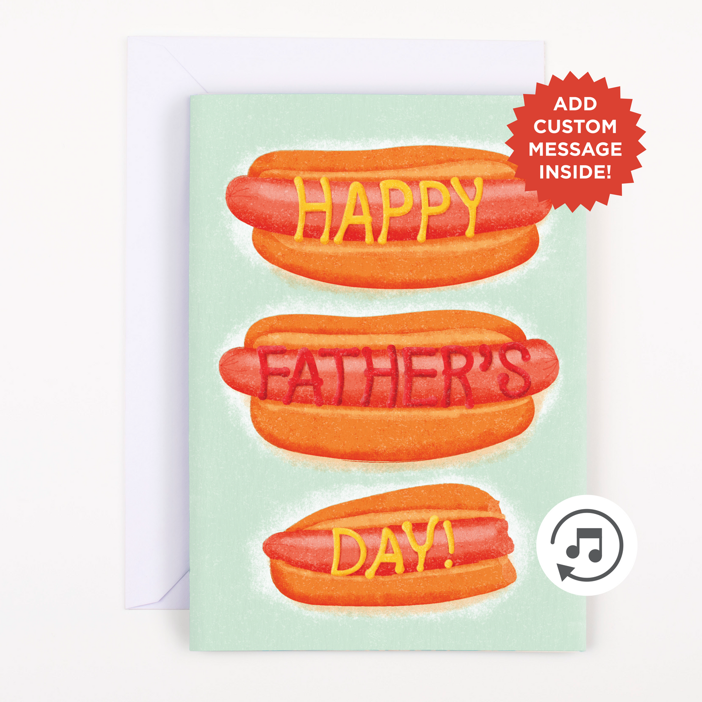 Endless Dad, Dad, Dad, Father's Day Card + Custom Message