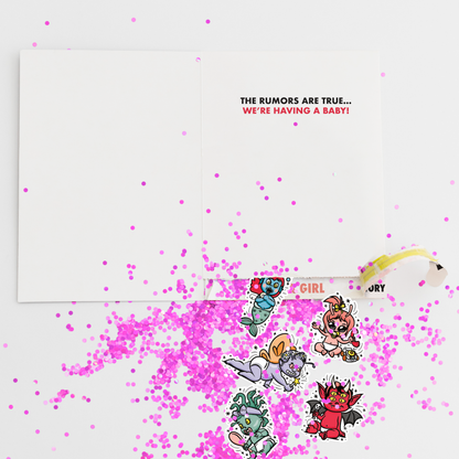 Gender Reveal Girl Surprise (No Music) + Gift Note